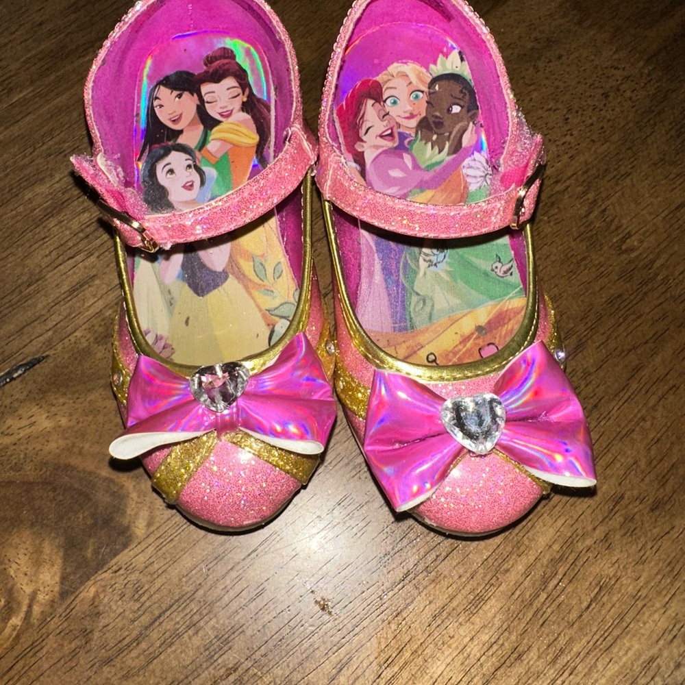 Disney Pink and Gold Kids Slippers